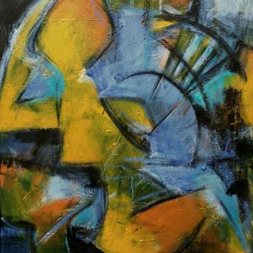 nude, yellow, blue, abstract, expressionism, woman,